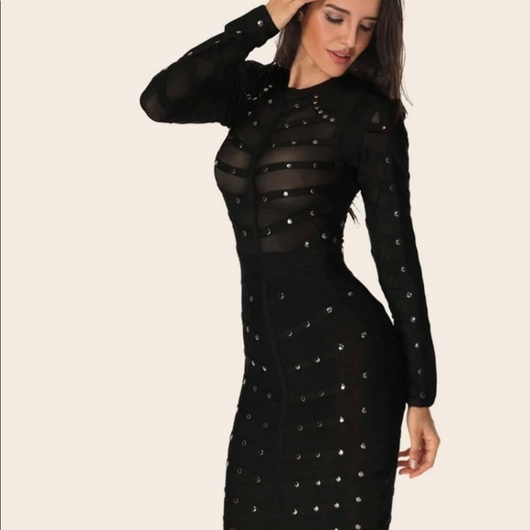 Studded Detail Bandage Dress - Picture 2 of 6